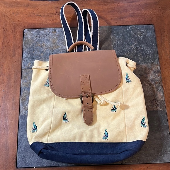 L.L. Bean Bags Vintage Ll Bean Yellow Canvas Nautical Boat And Tote
